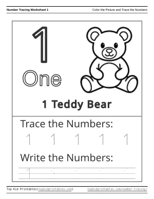 Number Tracing Worksheet 1