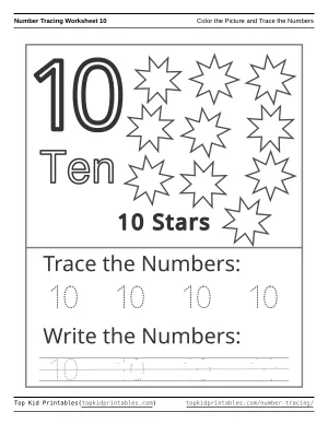 Number Tracing Worksheet 10