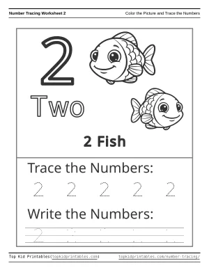 Number Tracing Worksheet 2