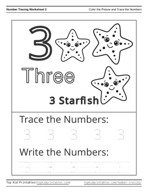 Number Tracing Worksheet 3