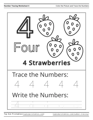 Number Tracing Worksheet 4