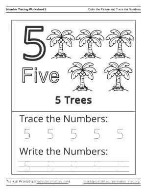 Number Tracing Worksheet 5