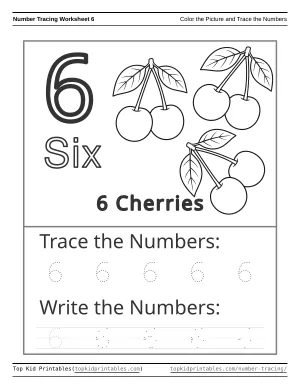 Number Tracing Worksheet 6