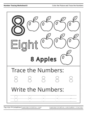Number Tracing Worksheet 8