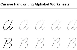 Cursive handwriting worksheets: Alphabet sheet sample