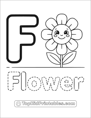 Flower Color and Trace Activity Page